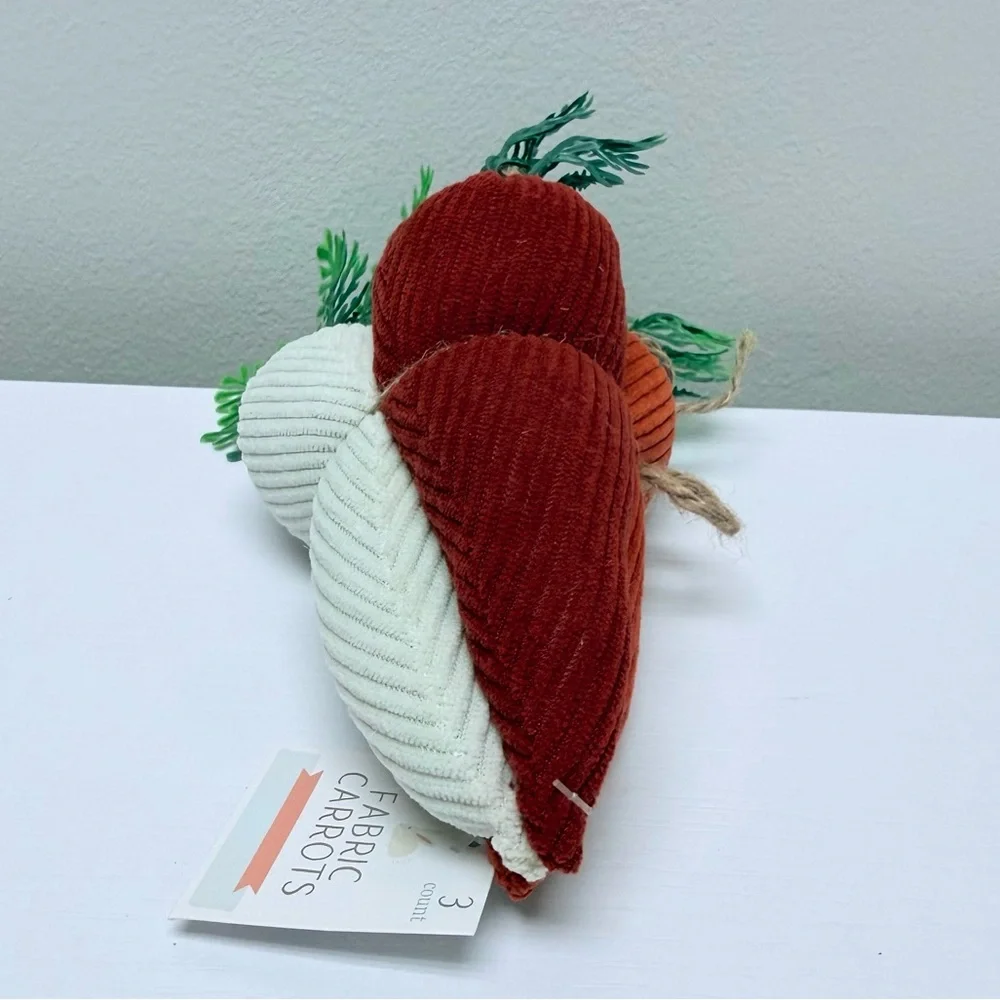 3 for $15 SALE Target Bullseye Fabric Carrots and Carrot Stand Wooden Sign Set
